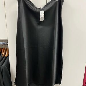 Elegant Black Satin Skirt